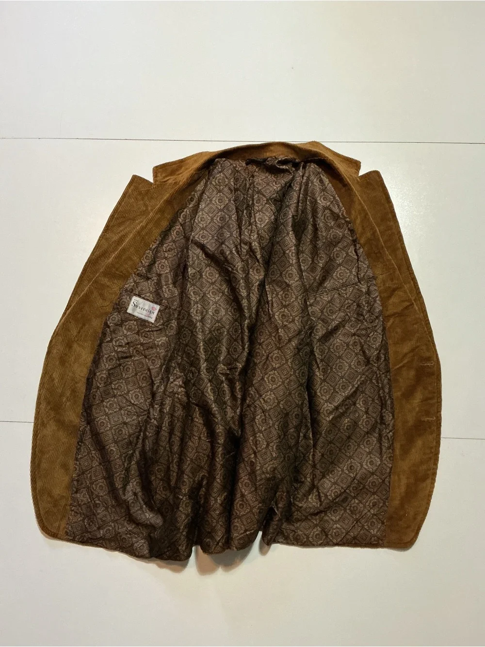 Vintage The Sovereign Barry Corduroy Two Button Lined Sportscoat Blazer Jacket
